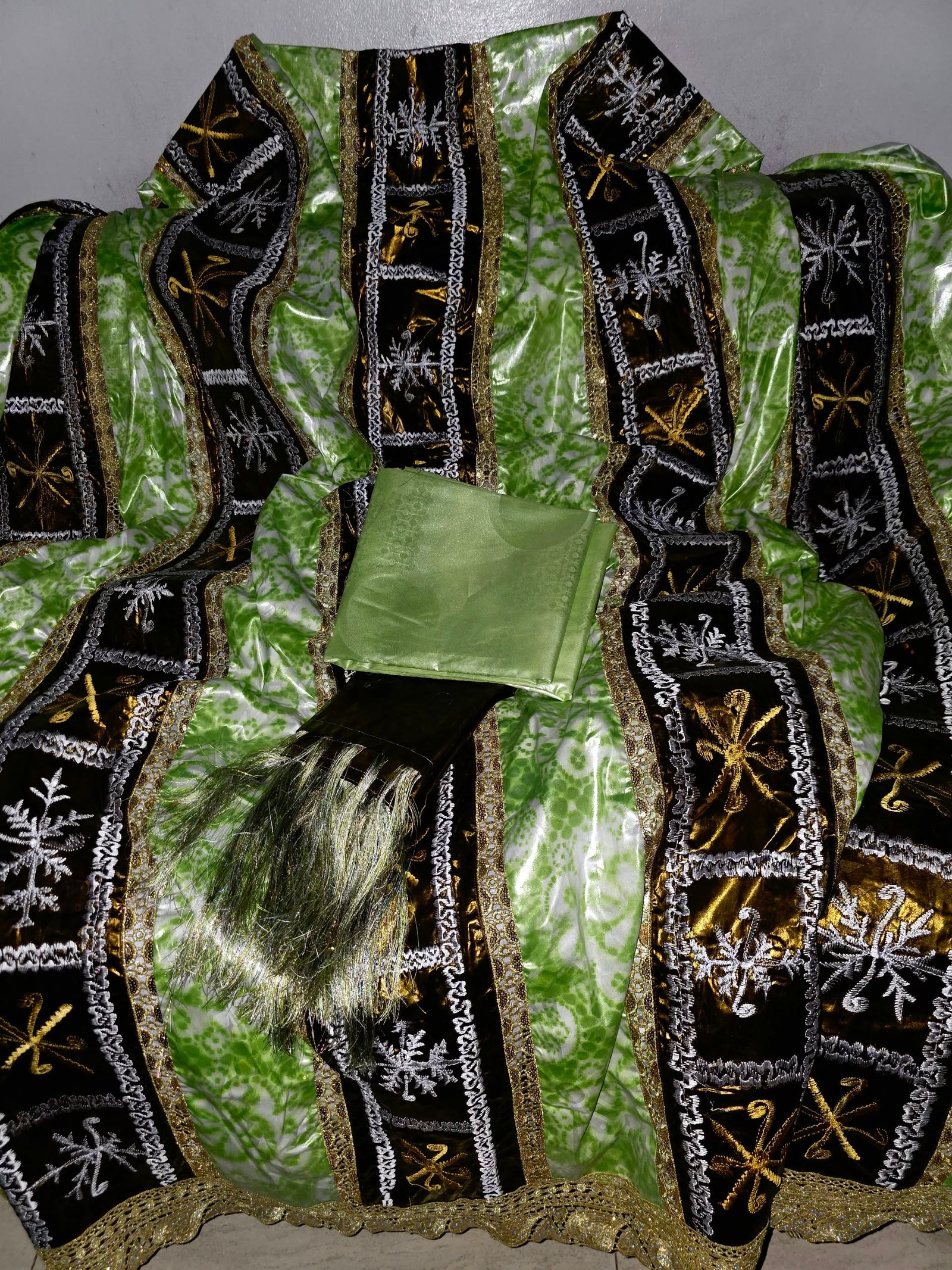 Bazin riche du mali farafarani vert et lomassa