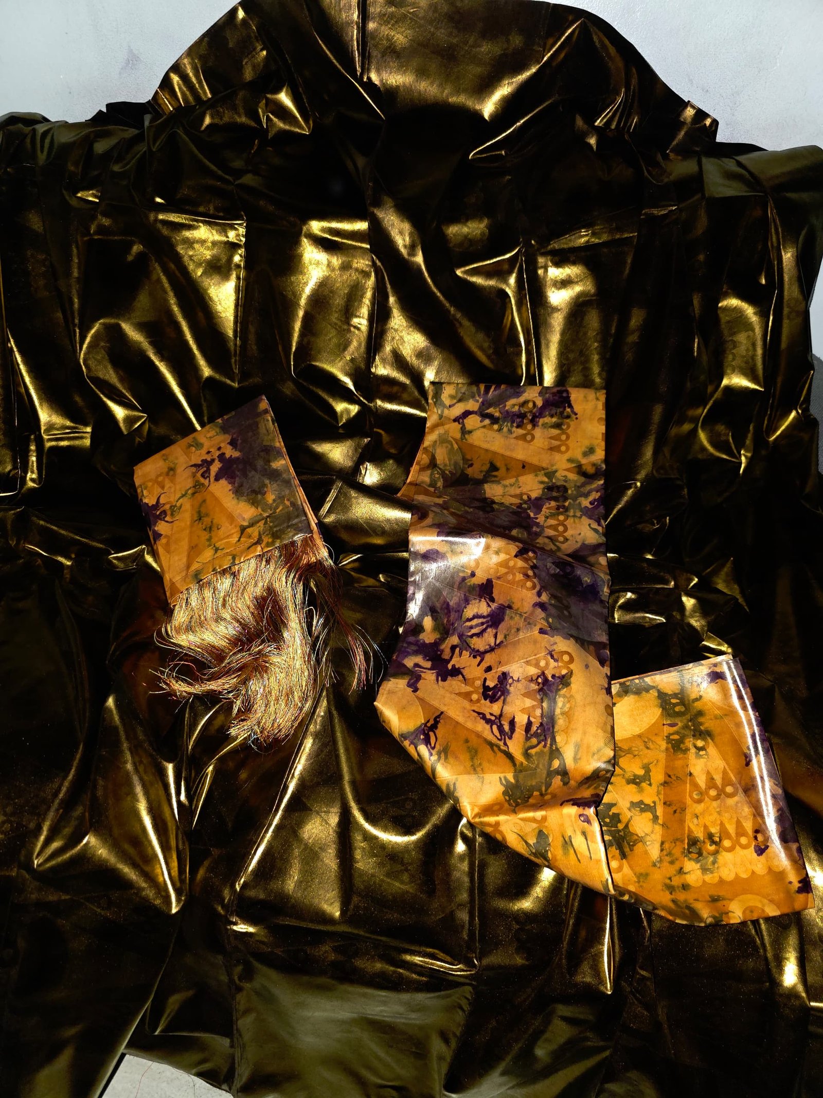 Boubou 2 tons polman et jaune or teinture artisanale