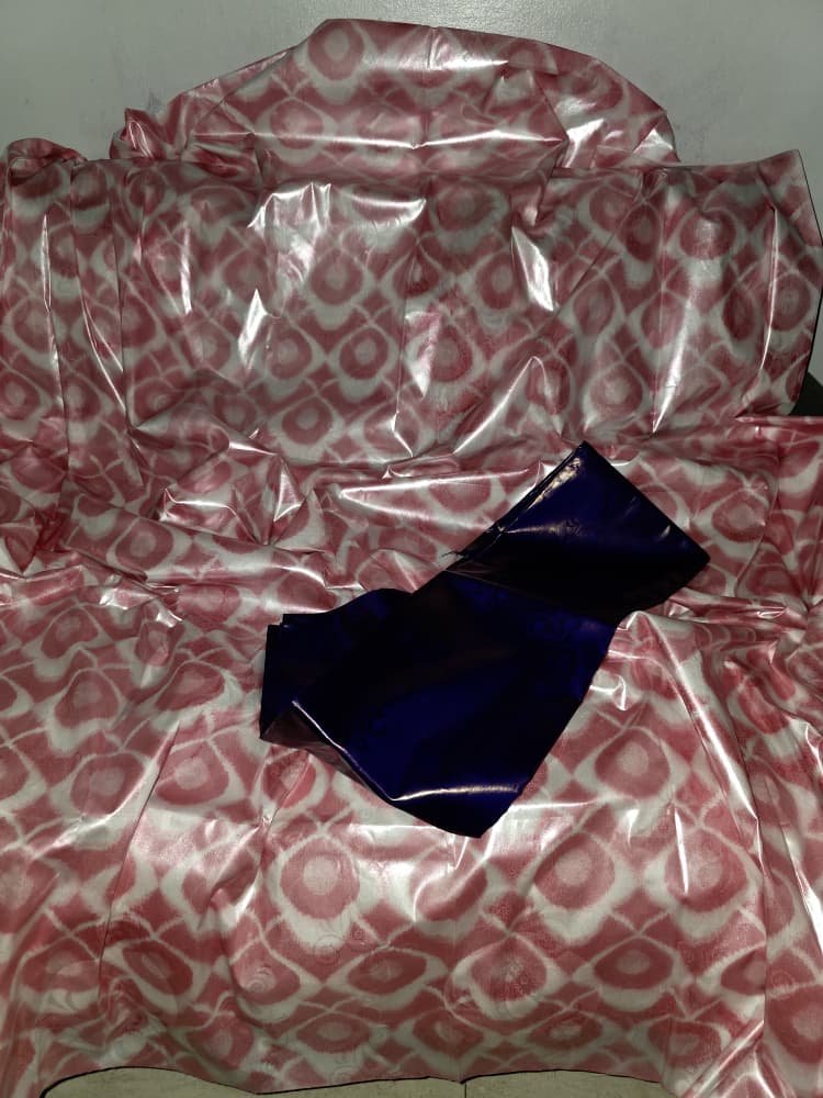 Boubou Laban rose pagne teinté bleu polman