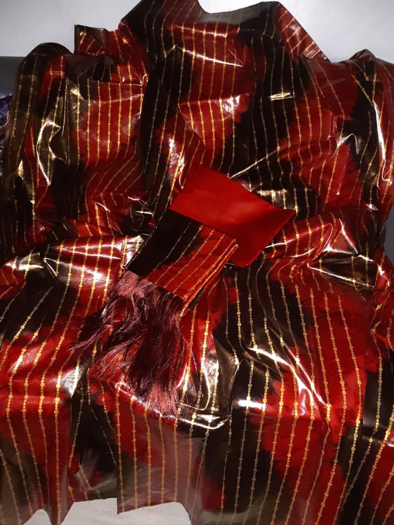 Boubou glamour red and polman bazin riche getzner