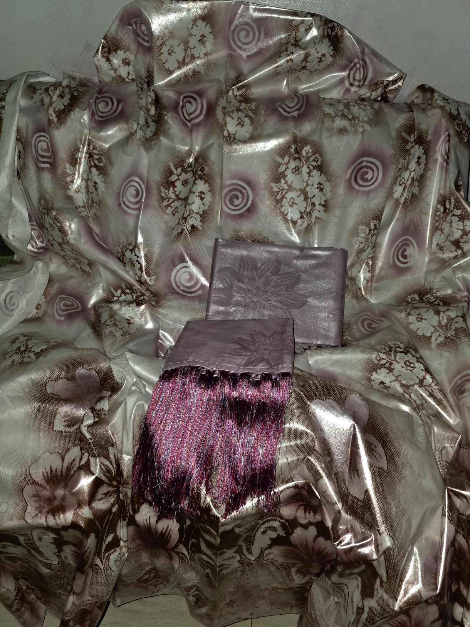 Boubou malien nouvelle tenance miel brillant violet