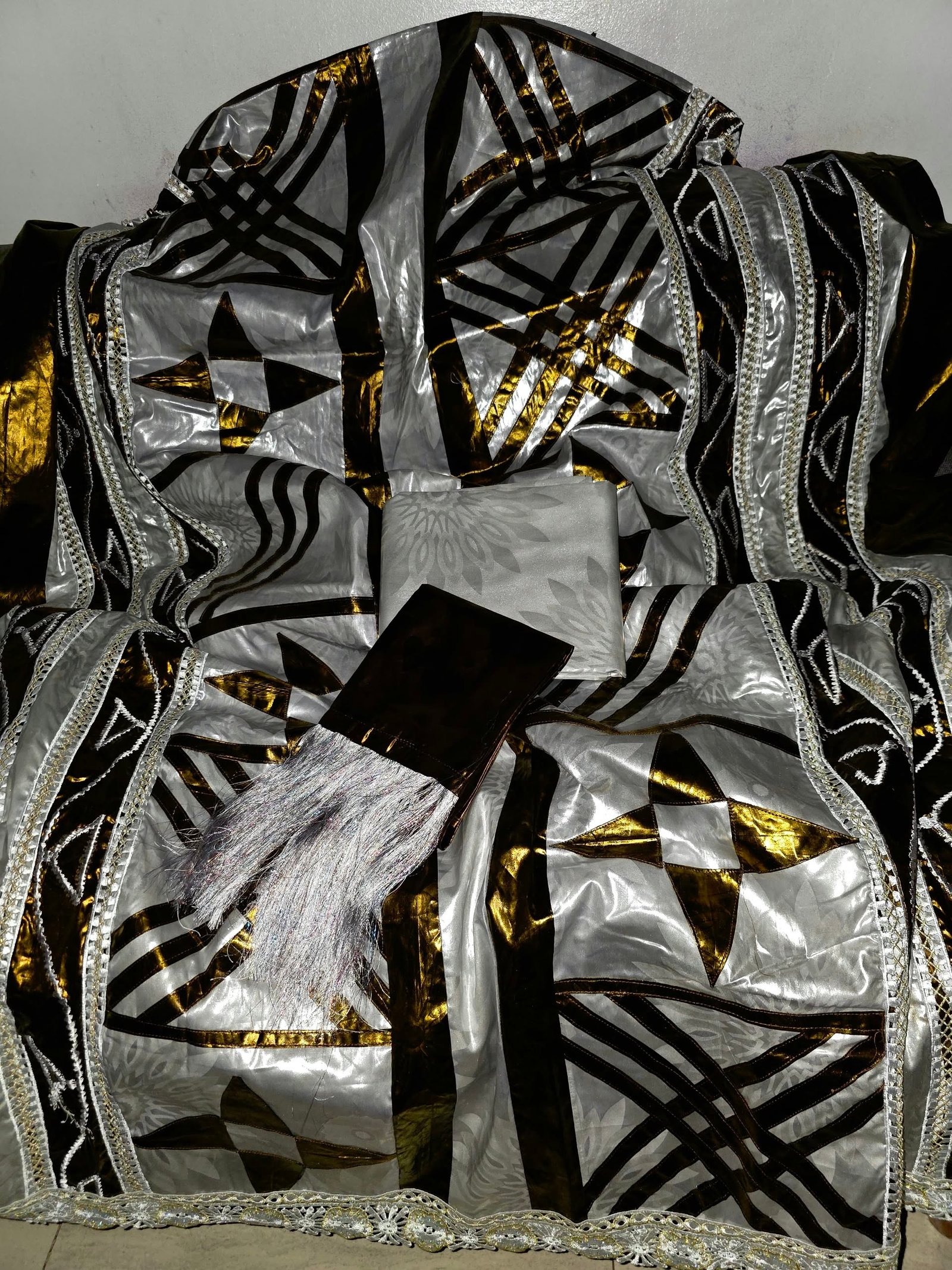 Ensemble grand boubou farafara gris et lomassa