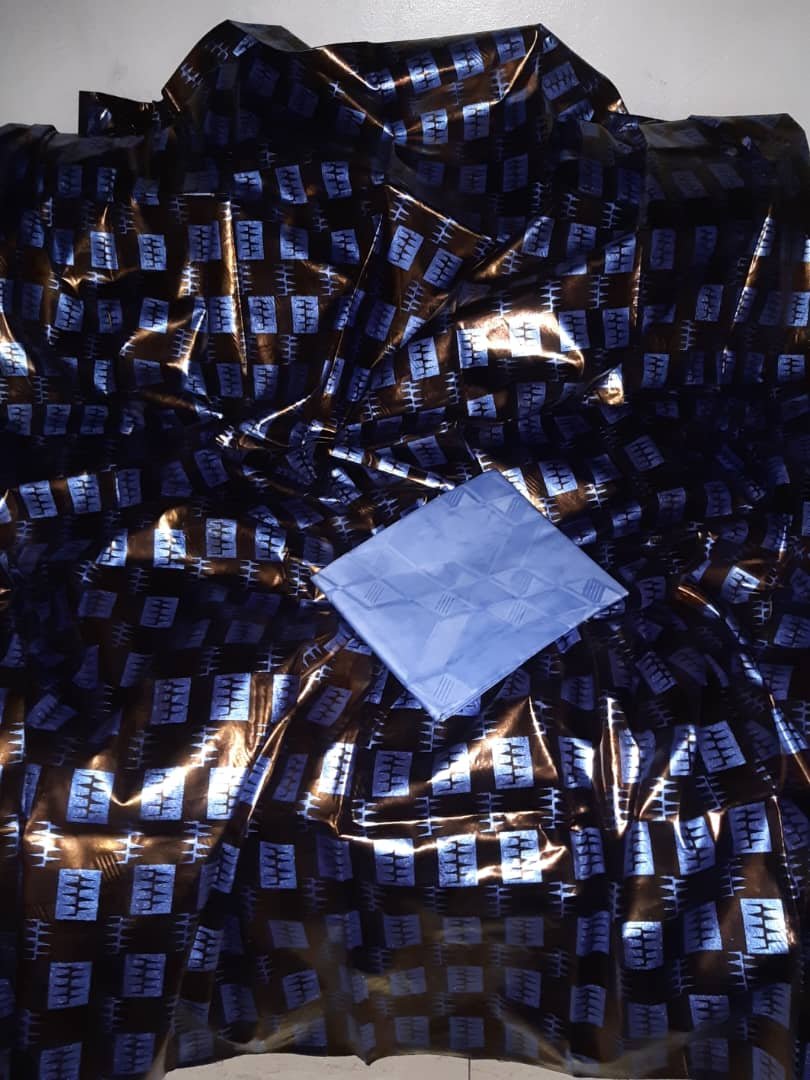 Magnifique bazin riche VIP polman et bleu ciel