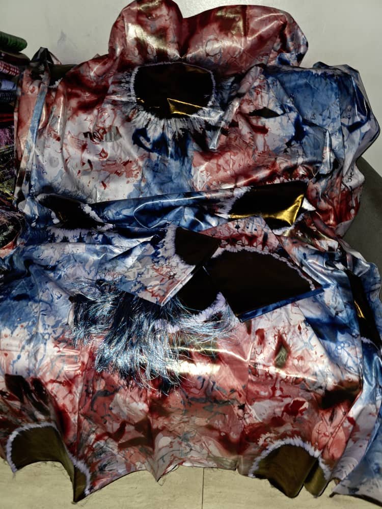 Véritable bazin riche du Mali siri saumon turquoise et polman