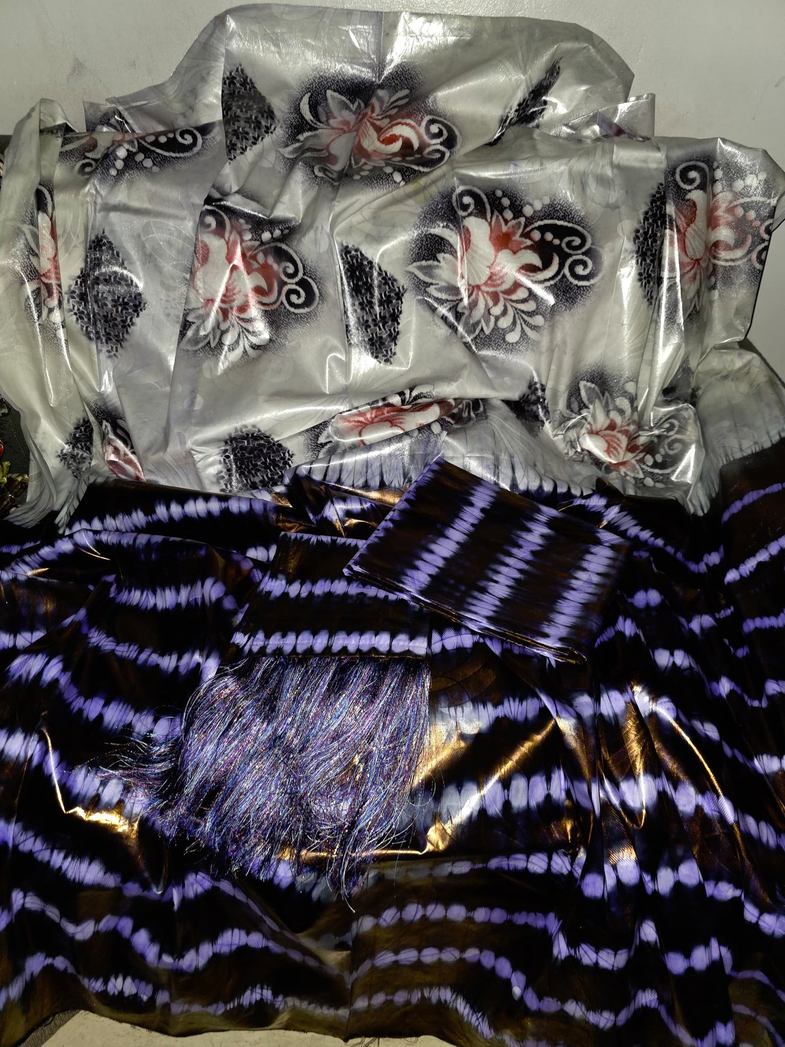 Boubou mixte laban et siri en bazin riche getzner