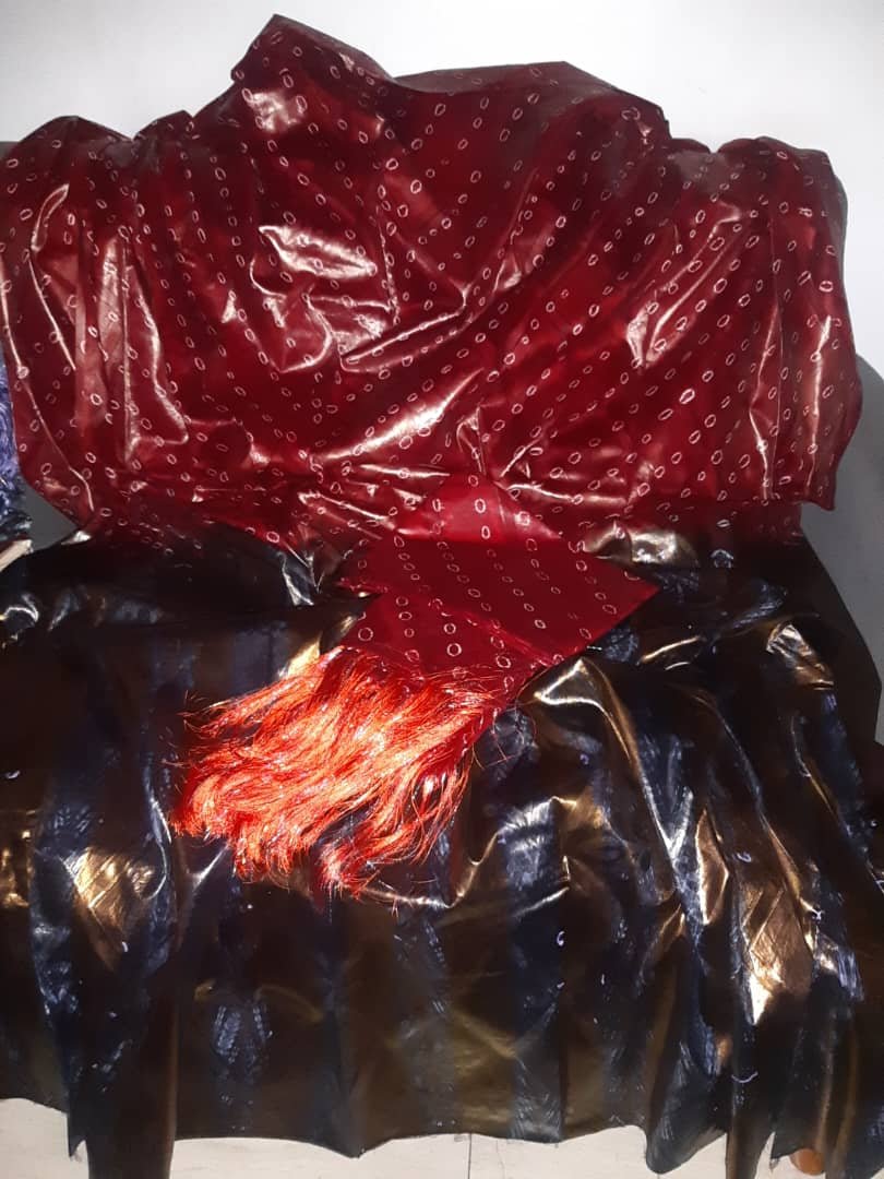 Boubou malien siri tiopoti rouge et polman