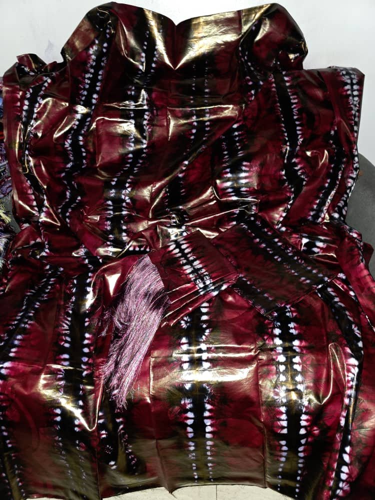 Boubou de cérémonie bazin riche malien siri fushia et polman